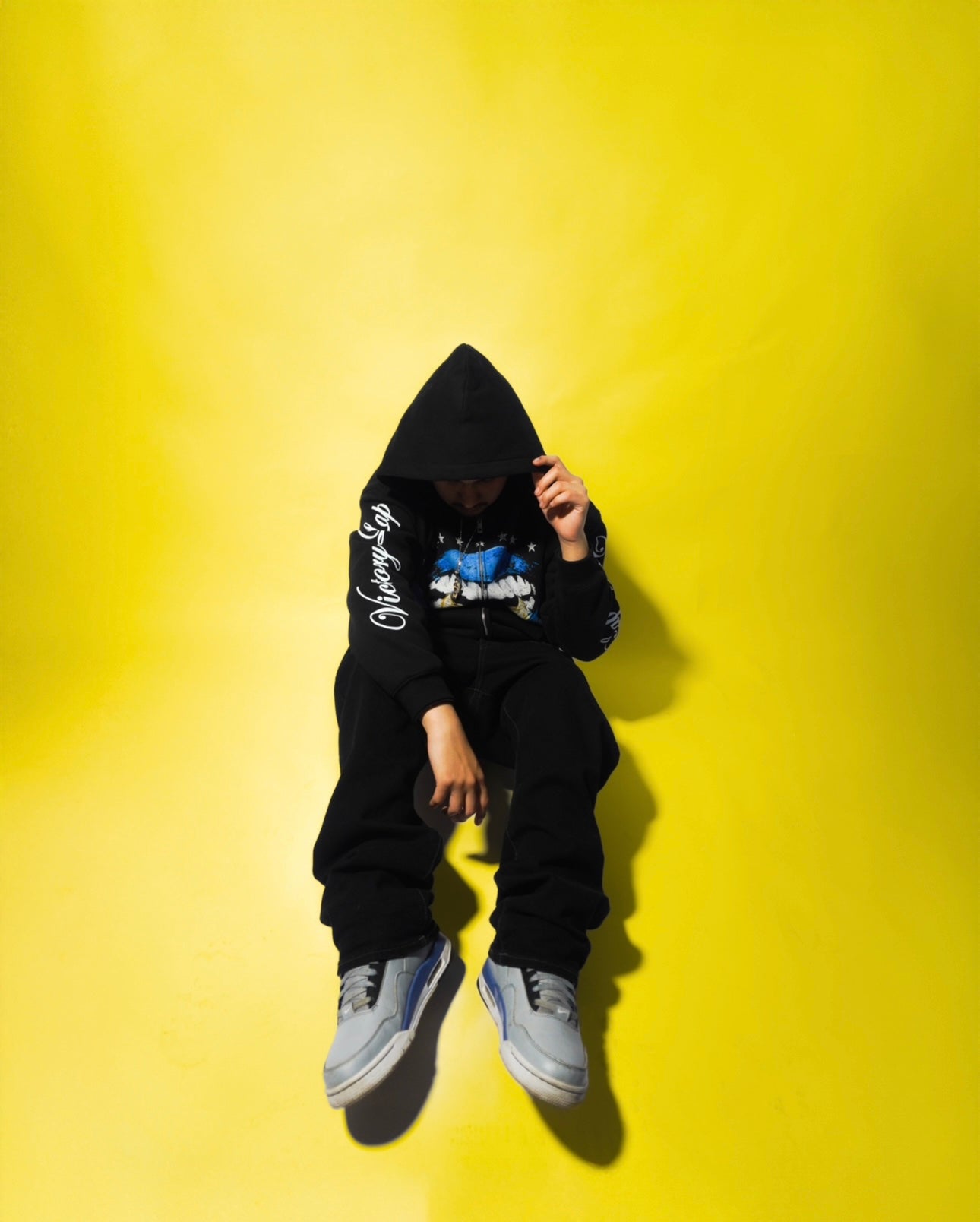 Blue Lips Zip Up Hoodie