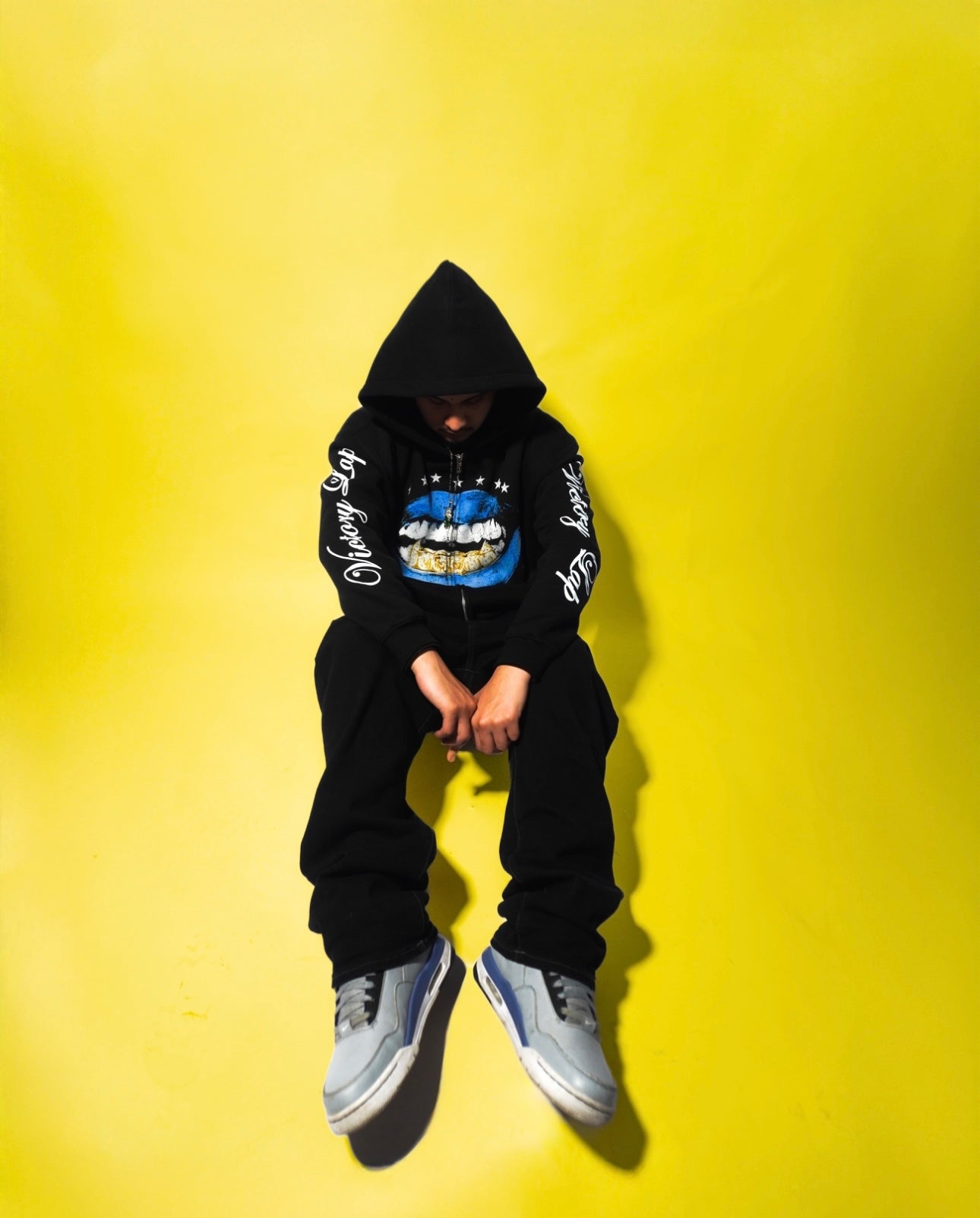 Blue Lips Zip Up Hoodie